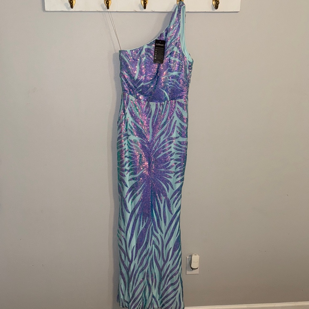One-Shoulder Sequin Maxi Dress